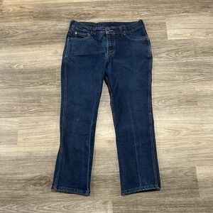 Origin Maine U.S.A. Jeans Mens 36x30 Blue  Wash Whiskered Stretch Denim